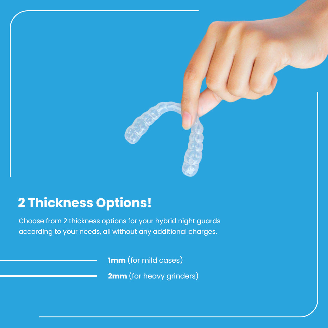 ALIGNERCO Custom Hybrid Night Guard for Protection Against Teeth Grinding/ Clenching/Bruxism and TMJ